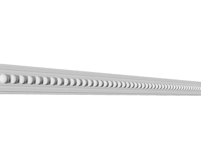 White Decorative Coving With Rounded Bead Design For Interior Ceiling Decoration 3d model