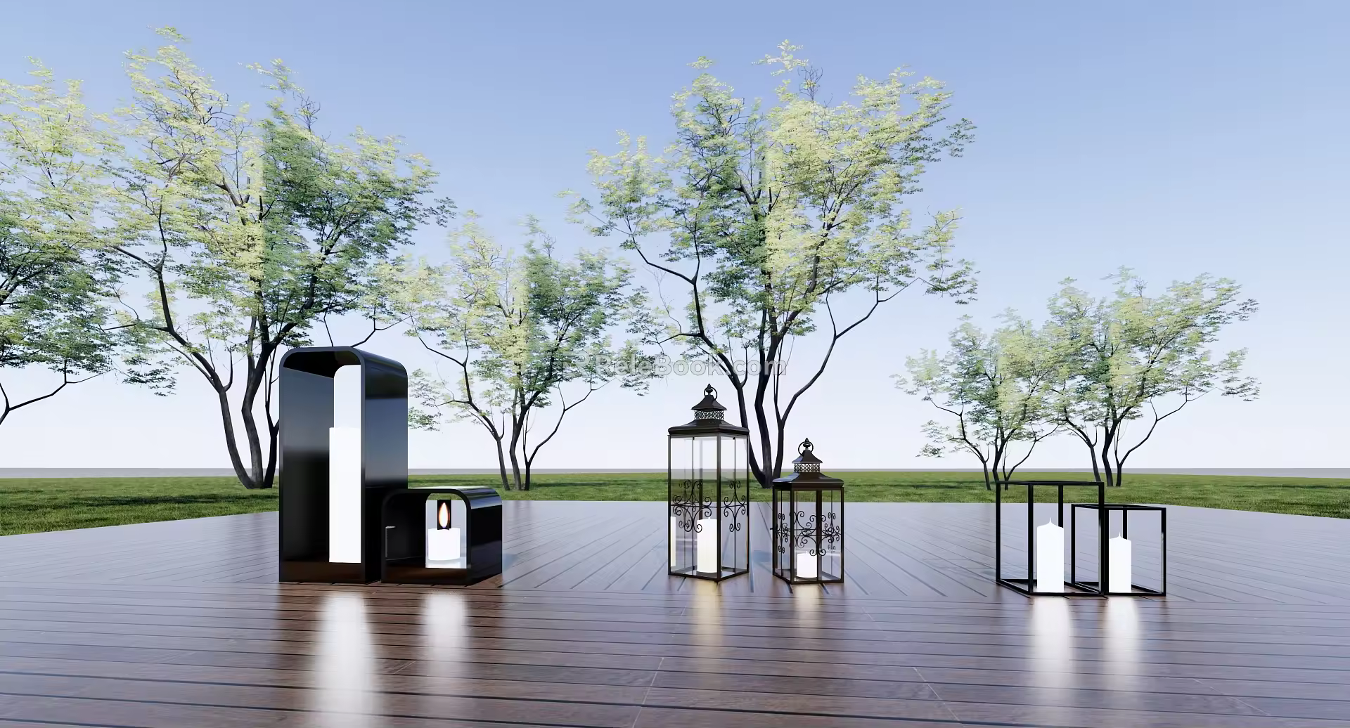 Modern landscape lamp 3d model