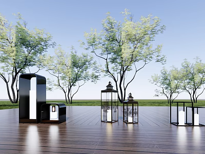 Modern landscape lamp 3d model