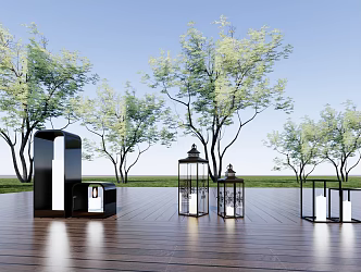 Modern landscape lamp 3d model