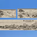 Exquisite Traditional Chinese Landscape Carvings With Mountains Rivers Trees And Figures