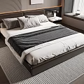 Double bedside table pillow carpet ornaments 3d model