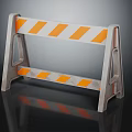 Gray Frame Traffic Barrier With Orange White Stripes And Stable Structure Design 3d model