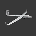 Intelligent Glider ASH-25 Model Flying with Extended Wings and White Fuselage
