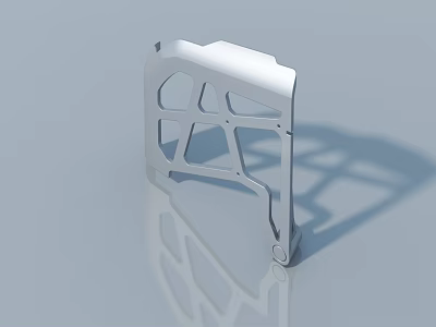 Modern Hinged Door Structure Featuring Geometric Cutout Design And Sleek White Finish 3d model