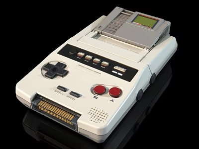 Vintage Intelligent Gaming Machine With Controller Buttons Screen And Cartridge Slot 3d model