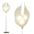 Elegant White Leaf Shaped Floor Lamp With Woven Texture For Modern Home Interior 3d model