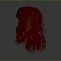 Mysterious Horror Character Head With Red Curly Hair And Bloodstained Face