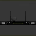 Computer Wireless Microphone Receiver With Dual Antennas Display Screen And Interface Ports