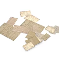 Vintage Handwritten Paper Notes Scattered On White Background For Daily Use