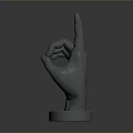 White Decorative Hand Gesture Model With Raised Index Finger And Circular Base For Home Use