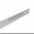 Metallic Silver Long Grille Component Featuring Vertical Slats And Modern Design