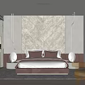 Modern Bedroom Interior Design With Marble Accent Wall And Sleek Lighting Fixtures