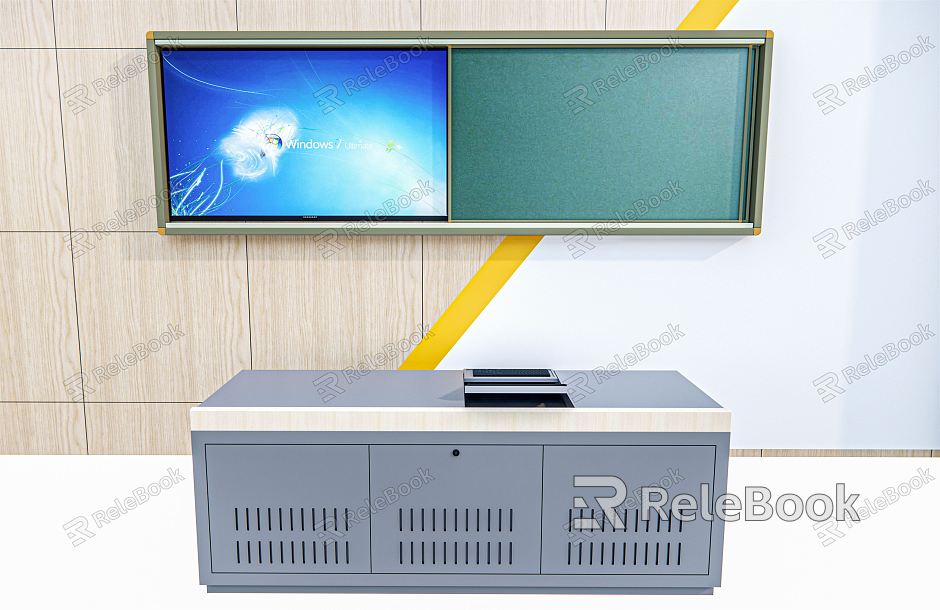 Modern podium Blackboard Multimedia podium Classroom podium model