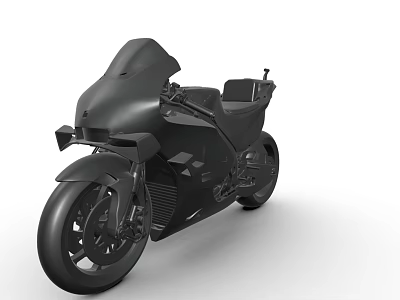 Black Modern Sport Motorcycle With Sleek Aerodynamic Body Design 3d model