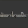 Detailed Medieval Castle Model Featuring Stone Towers Archways And Fortified Walls