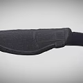 Tactical Fixed Blade Knife With Black Sheath And Textured Handle Brass Tip