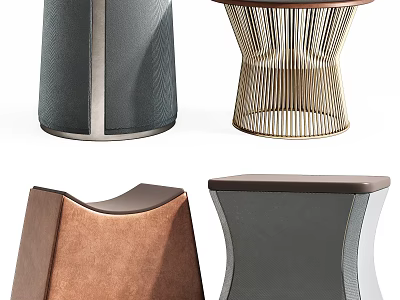 Modern Stools With Unique Designs And Stylish Materials In Various Shapes 3d model