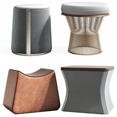 Modern Stools With Unique Designs And Stylish Materials In Various Shapes 3d model