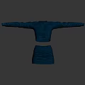 Stylish Blue Cropped Top And Fitted Skirt Two Piece Outfit With Textured Fabric