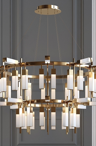 New Chinese Chandelier Multi-layer Chandelier Living Room Chandelier Restaurant Chandelier Villa Chandelier 3d model