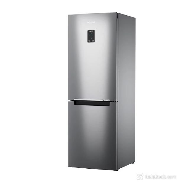 Sleek Modern Stainless Steel Double Door Refrigerator Freezer For Home Kitchen Use 3d model 