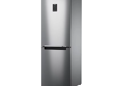 Sleek Modern Stainless Steel Double Door Refrigerator Freezer For Home Kitchen Use 3d model
