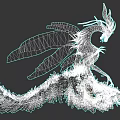 Game Movie Character Silver Dragon With Shiny Metallic Wings Detailed Scales And Fantasy Design