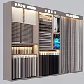 Modern Display Shelving for Blinds and Curtain Samples with LED Lighting and Digital Screen