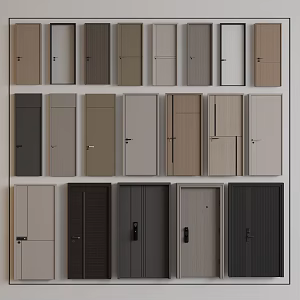 Modern Door Combination Single Door Room Door Entry Door Mother Door Security Door Kitchen Door Changhong Glass Door 3d model