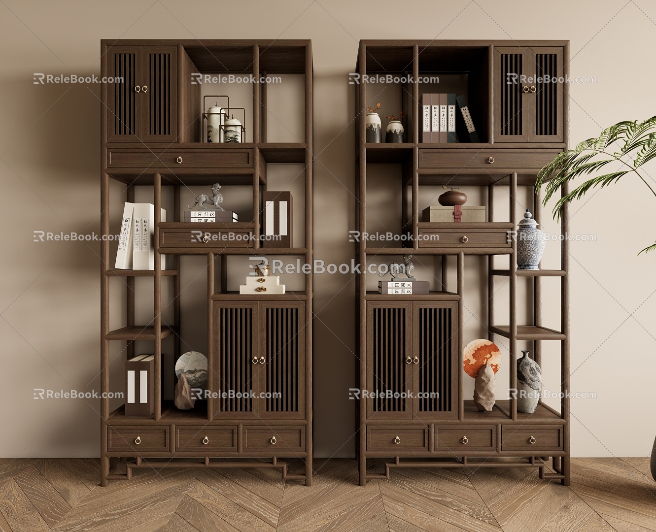 New Chinese-style Antique Rack Combination 3d model