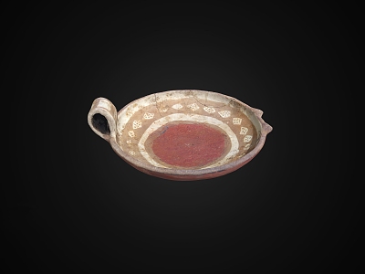 Old pottery plates, old objects 3d model