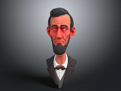 Cartoon Style 3D Modeled Game Movie Male Character With Beard And Suit Design 3d model