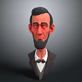 Cartoon Style 3D Modeled Game Movie Male Character With Beard And Suit Design