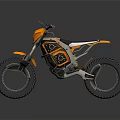 Orange Off Road Motorcycle With Modern Futuristic Design Large Tires And Black Accents
