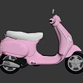 Elegant Pink Classic Scooter With White Seat And Black Wheels Design