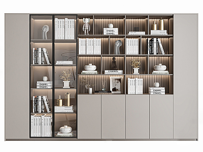 Modern bookcase 3d model