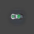 White And Green BMW Race Car With Sponsor Logos On Track