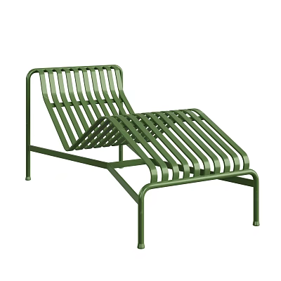 Green Metal Frame Single Bed With Slatted Design And Modern Leisure Style 3d model