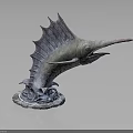 Leaping Sailfish Sculpture With Sail Like Dorsal Fin Long Bill And Wave Base