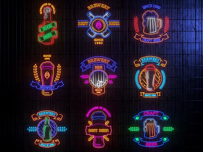 Modern Decorative Light Bar Neon Neon Light Dining Neon Light 3d model