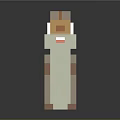 Cute Pixel Art Squirrel Character 3D Model With Friendly Expression Standing Pose 3d model