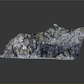 Natural Rock Specimen With Colorful Blue Gray Textures And White Base