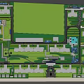 Residential Landscape Design With Green Spaces Water Features And Organized Buildings