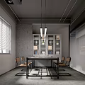 Modern Public Office Space Interior Design With Conference Table Chairs Bookshelves And Windows