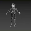 Woman in Orange and Gray Futuristic Armor With Red Hat Standing Dynamic Pose