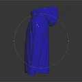 Blue Long Sleeve Hooded Sweatshirt With Front Zipper And Logo Design