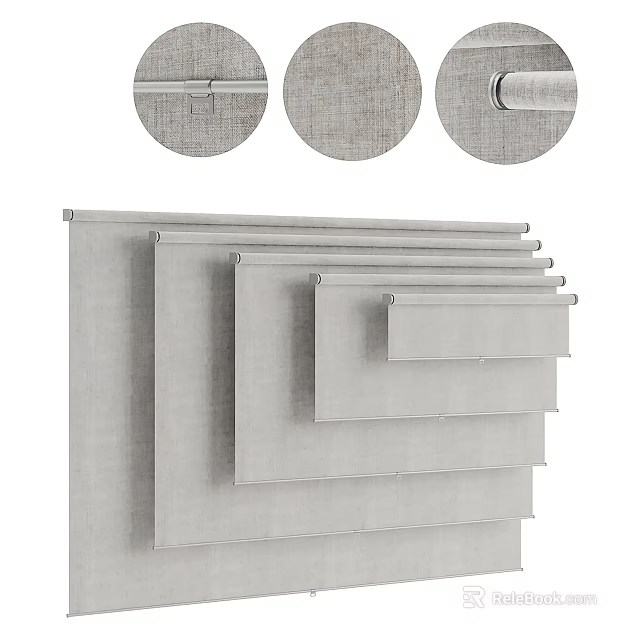 Stylish Linen Curtains In Various Sizes For Modern Home Interior Decor 3d model 