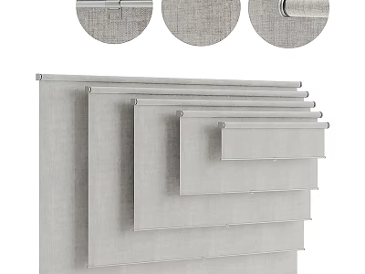 Stylish Linen Curtains In Various Sizes For Modern Home Interior Decor 3d model