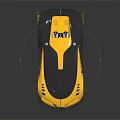 Bugatti Yellow And Black Sports Car With Aerodynamic Design And Shiny Reflective Surface
